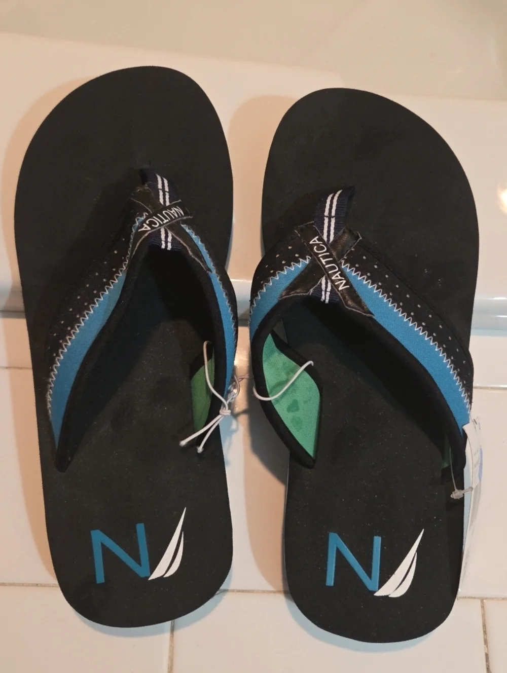 New With Tags Nautica Men's Torstein Flip Flop Royal Blue Size 8